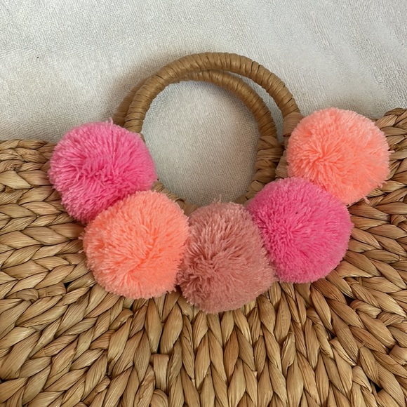 Pompom straw beach bag - Picture 3 of 6